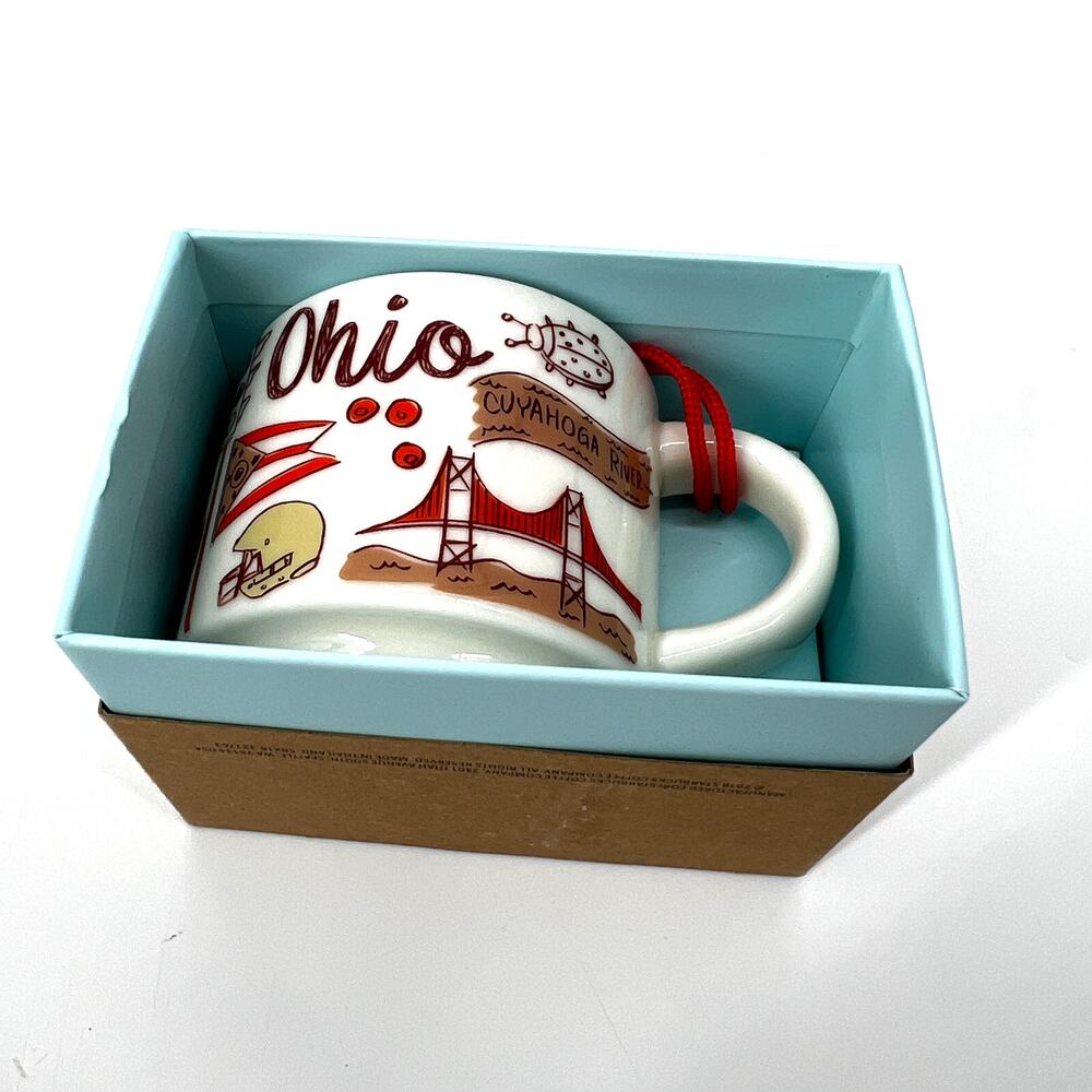 Starbucks Been There Series Ornament Mini Espresso Mug Cup Ohio NEW in Box